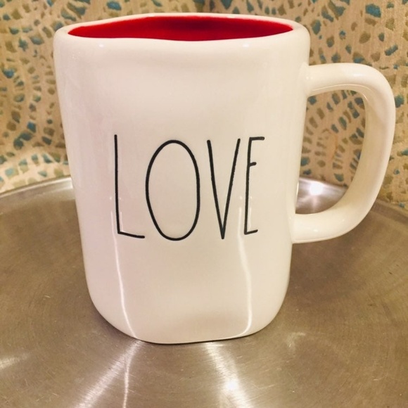 Rae Dunn Love Mug NWT Red black white coffee tea - Picture 6 of 6